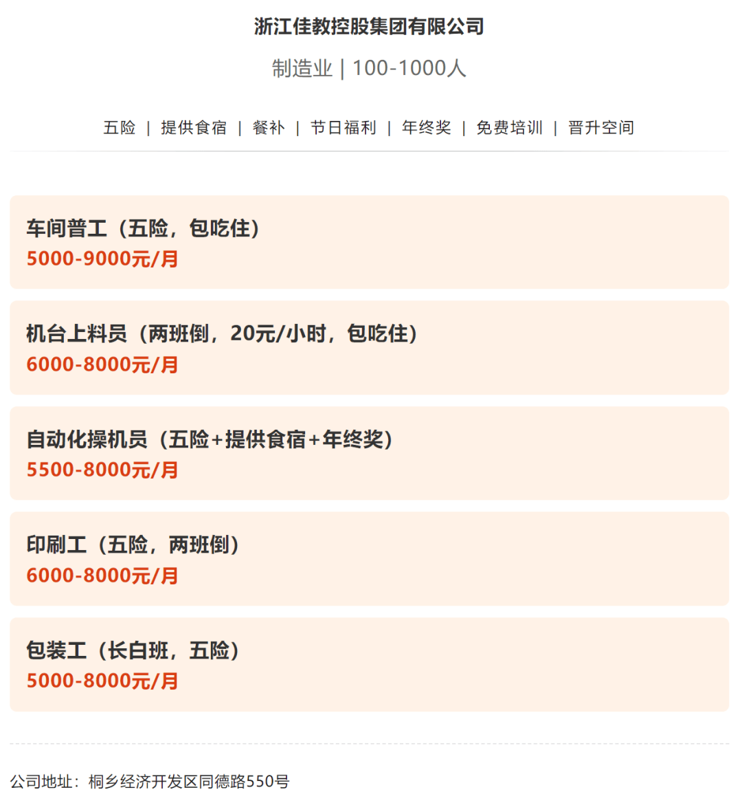 最新招聘信息
